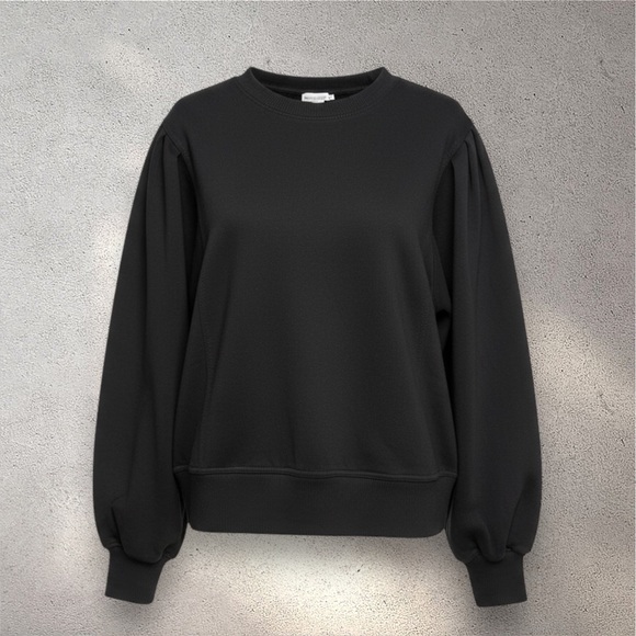 A New Day Puff Sleeve Crewneck Sweatshirt Black Size Medium - Picture 7 of 8